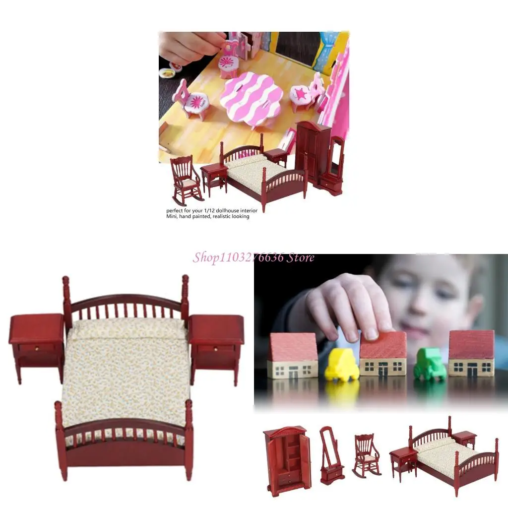 Muebles de madera retro en miniatura para casas de muñecas - imagen 5