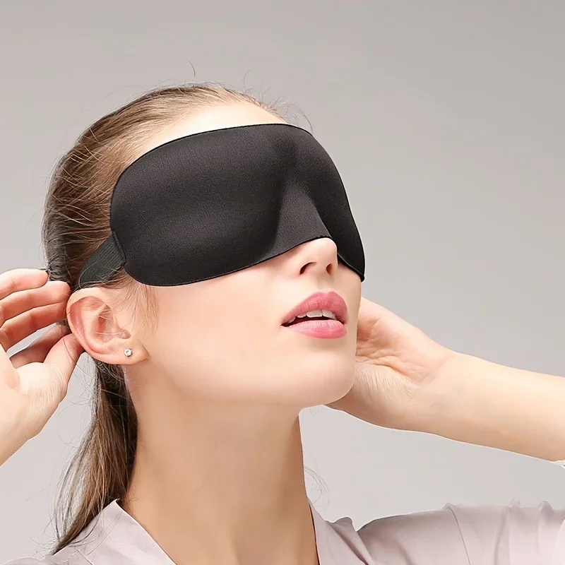 Mascarilla para dormir contorneada en 3D, cubierta suave y cómoda para sombra de ojos con bloqueo de luz para viajes, siesta, ayuda para dormir en viajes