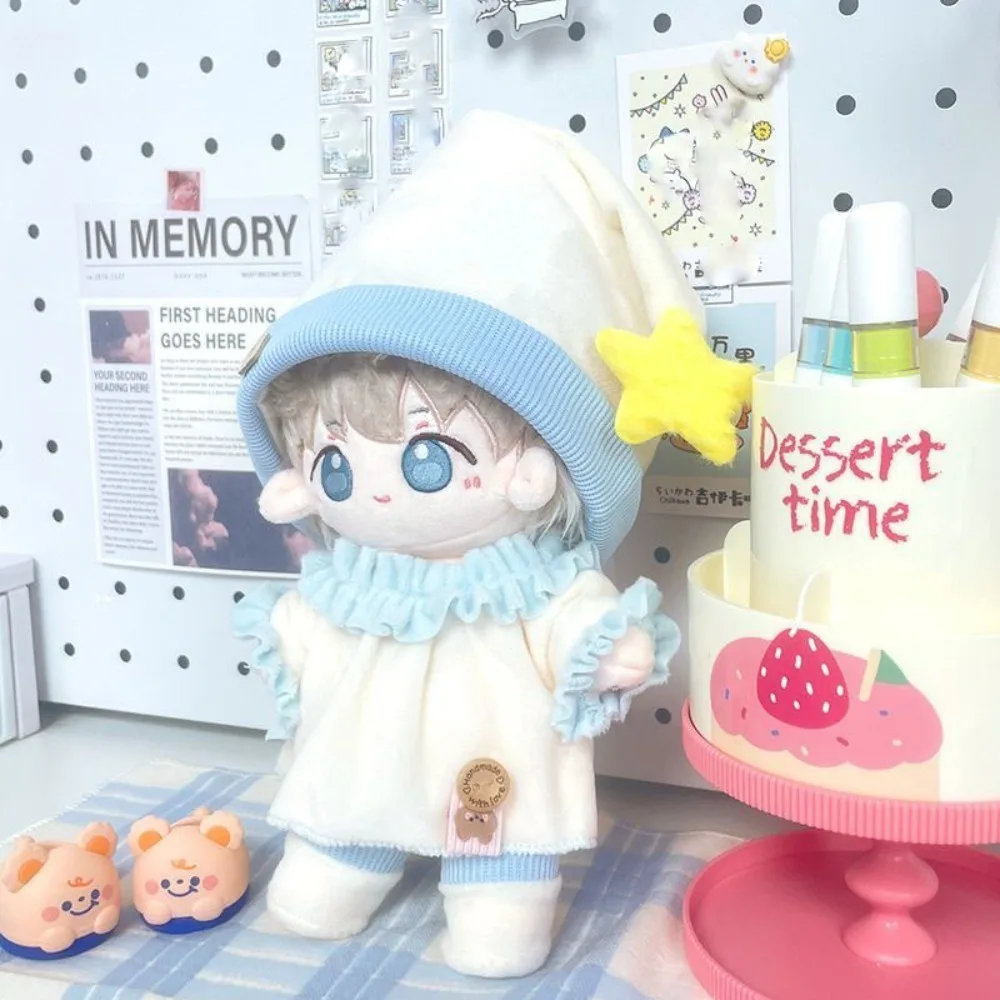 Juego pijama algodón para muñeca con gorro de estrella - imagen 4