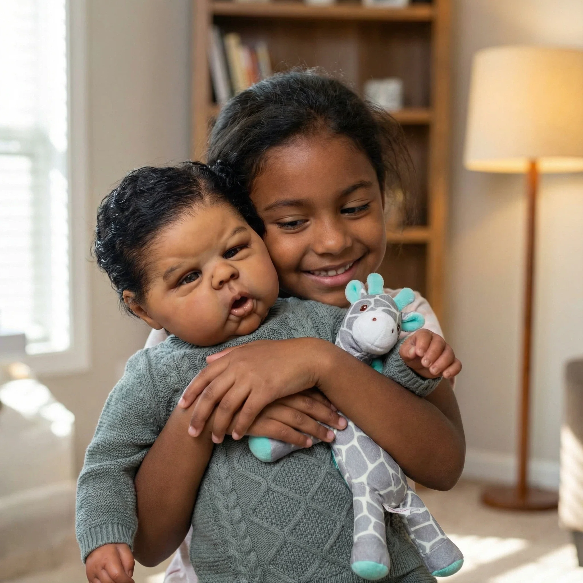 NPK 20 ''alta calidad pintada a mano piel oscura Gounchi Reborn con pelo rizado negro tela suave cuerpo Bebe juguetes regalo para bebé - imagen 4