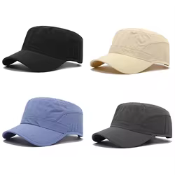 Gorra de primavera y verano para hombres y mujeres, gorra fina de secado rápido con parte superior plana para el sol, gorras de béisbol para deportes al aire libre de Color sólido, sombreros transpirables para hombre