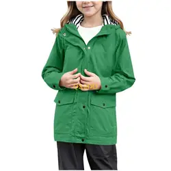 Chubasquero impermeable ligero con capucha y bolsillo para niño