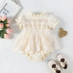 MILANCEL Body bebé niña piqué y encaje verano