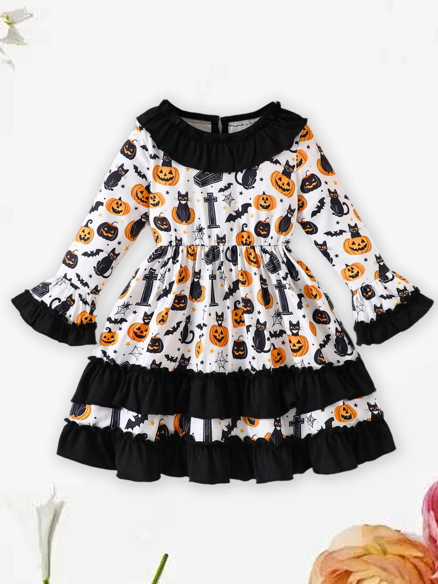 Vestido infantil con volantes para Halloween