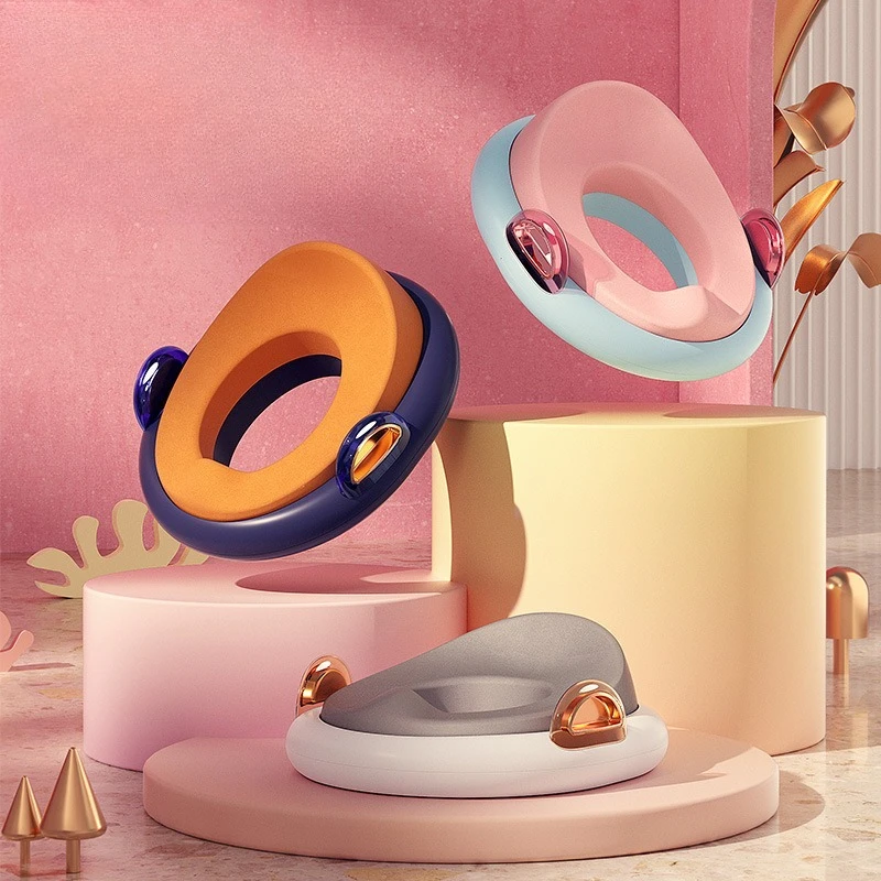 Asiento de inodoro de PU de cubierta completa, inodoro doble antideslizante para niños, diseño elevado a prueba de salpicaduras, asiento de orinal para niños con almacenamiento colgante