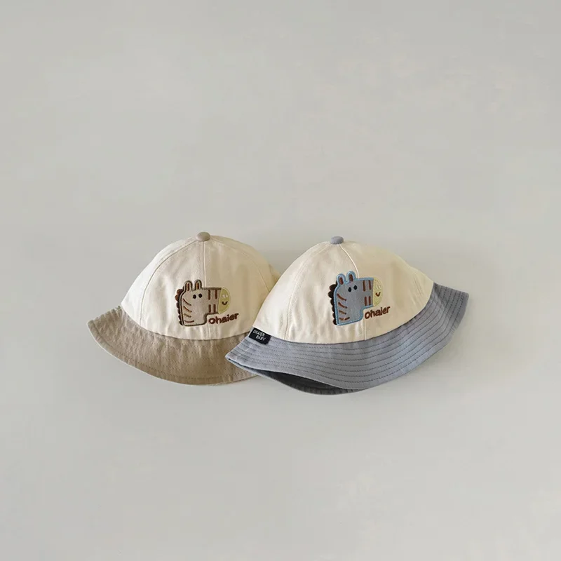 Sombreros de cubo para bebé de dibujos animados, sombrero de pescador con cuerda ajustable a prueba de viento para primavera y otoño, accesorios coreanos para niños y niñas de 8M a 3 años - imagen 2