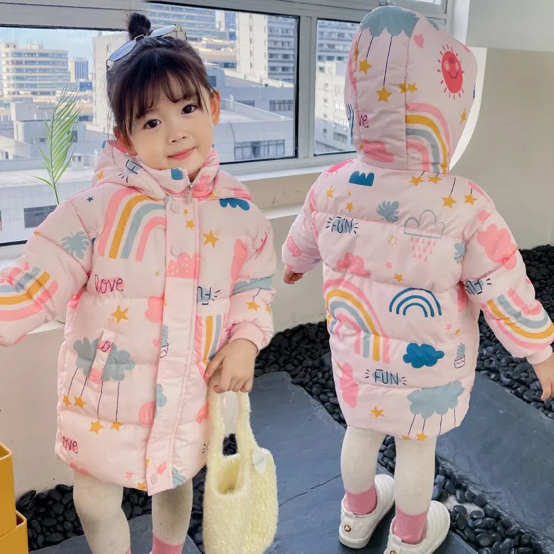 Chaqueta acolchada con capucha de algodón suave infantil - imagen 2