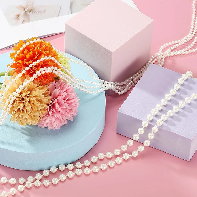 Mini cadena de cuentas de perlas de imitación, accesorios de joyería de 4/5/6mm, decoración DIY para Navidad, decoración del banquete de boda, ramo TMZ