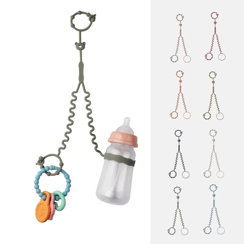 Taza y chupete silicona M76C para mantener bebé conveniente 2 en 1, taza para bebé y cordones juguete silicona,