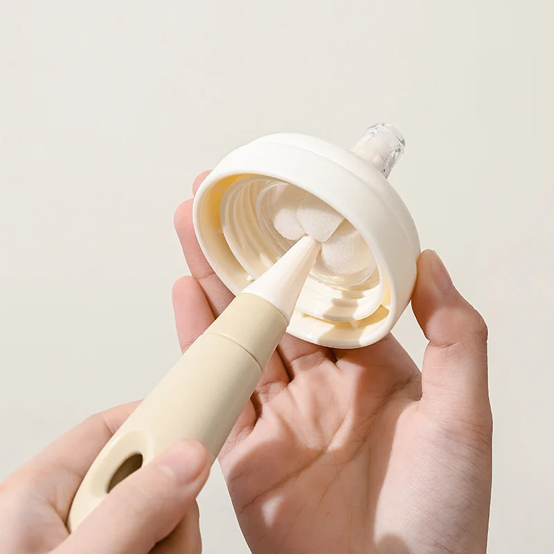 Cepillo para pezones y biberones, Mini limpiador de pezones de esponja portátil para recién nacidos, informal, fácil de limpiar, depurador de tazas de boca ancha - imagen 2