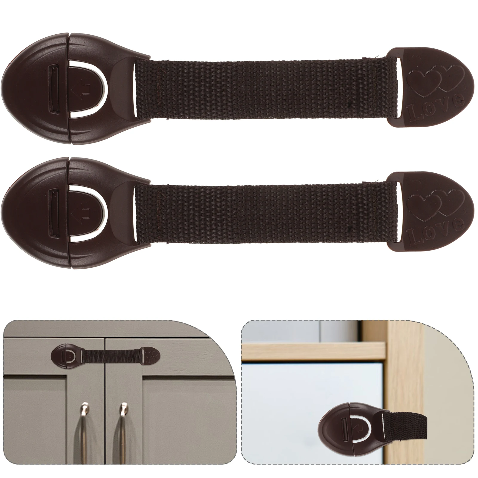 Cerraduras de seguridad de tela para el hogar, protección infantil en ventanas, puertas, armarios, cajones, refrigeradores, arandelas, gabinete para niños pequeños, 12 Uds.