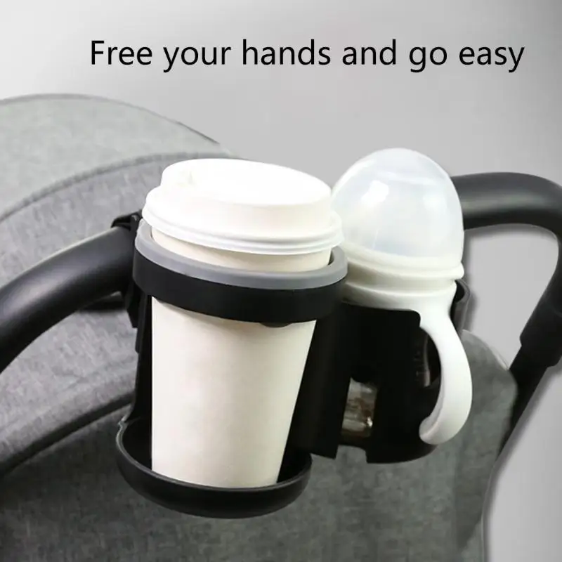 Portavasos universal para cochecito mejorado D7YD, rotación 360°, portabotellas 2 en 1 para 2 tazas, fácil duradero - imagen 4