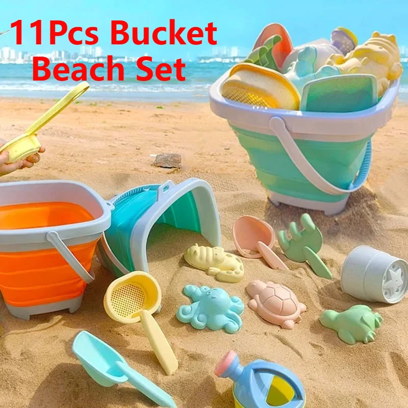 Conjunto juguetes de arena para niños - cubo pala moldes
