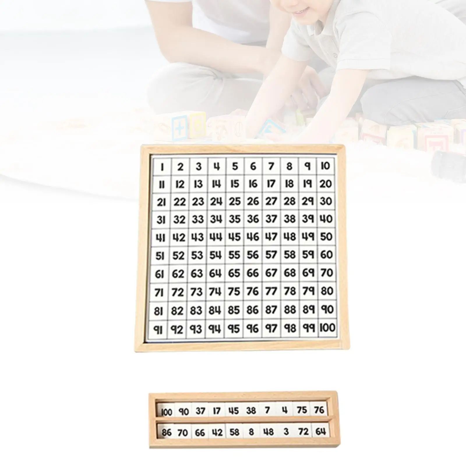 Wooden 1-100 Number Board Maths Games Montessori Toys Development Toys
