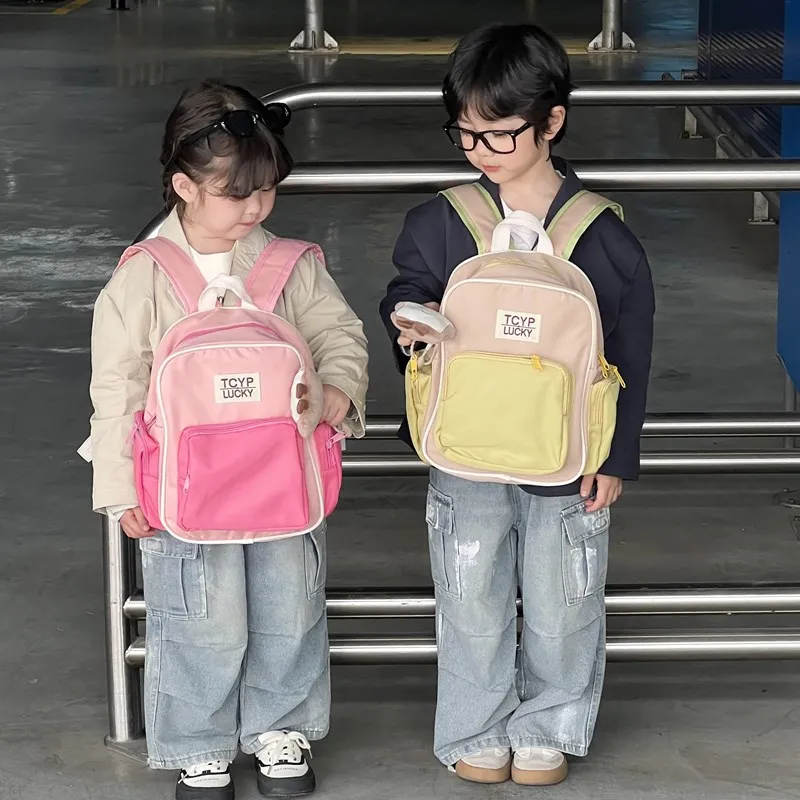 Mochilas coreanas bonitas para niños, bolsos de retales para niñas y niños, mochila escolar para guardería, bolsa de almacenamiento de viaje para niños pequeños 2024 - imagen 3
