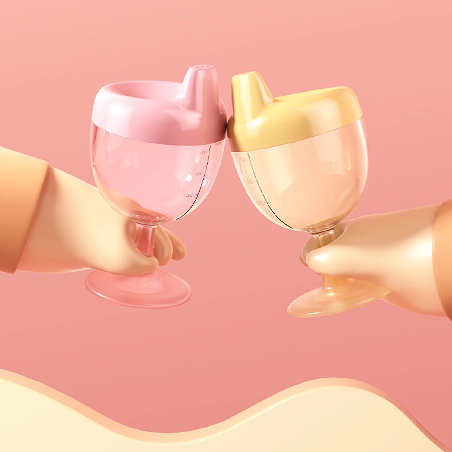 Taza para bebé de nuevo estilo de 150ml, taza de pico de pato para bebé adecuada para aprender y entrenar jugo potable leche y agua plástico duradero - imagen 4