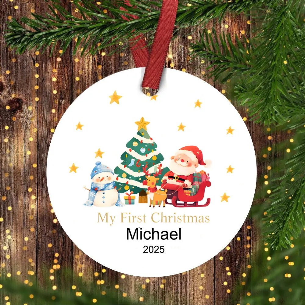 Primer adorno navideño personalizado para bebé, bonito adorno navideño para recuerdo de recién nacido, primer adorno navideño personalizado para bebé - imagen 3