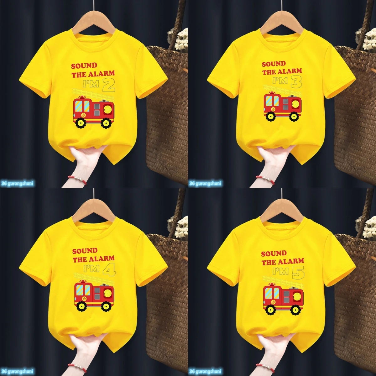 Camiseta cumpleaños bomberos niño - vista principal