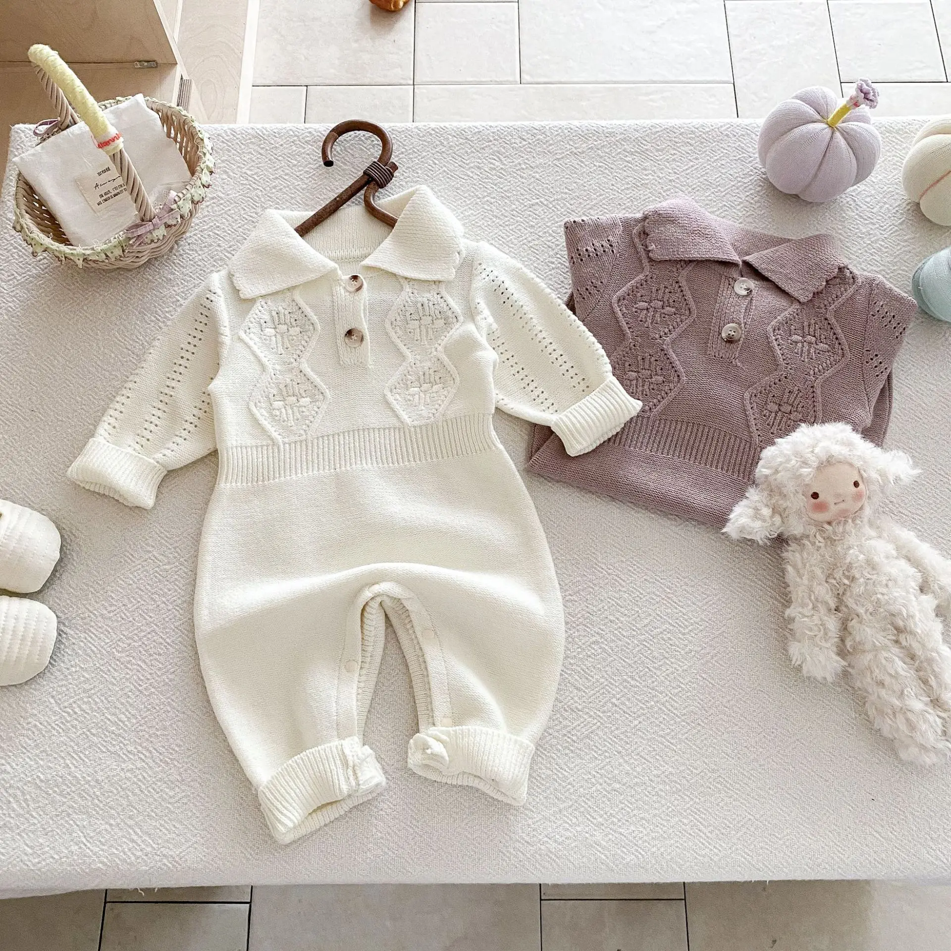 Ropa de otoño para bebés de 0 a 3 años, peleles para niños pequeños, monos para niñas, prendas de punto para niños, traje para niños pequeños - imagen 2