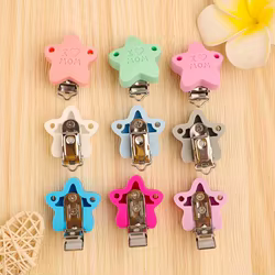 Kovict 10/20/50pc I Love Mom forma de pentagrama Clip de silicona DIY bolsa sombrero cadena llavero abrazaderas joyería accesorios hechos a mano