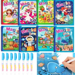Libros para colorear con agua reutilizables – Aprendizaje divertido para niños