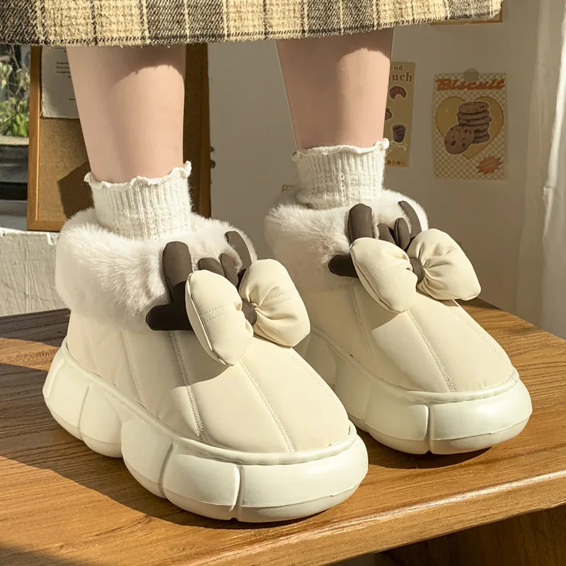 Botas plataforma invernales para niñas cálidas con lazo y suela - imagen 3