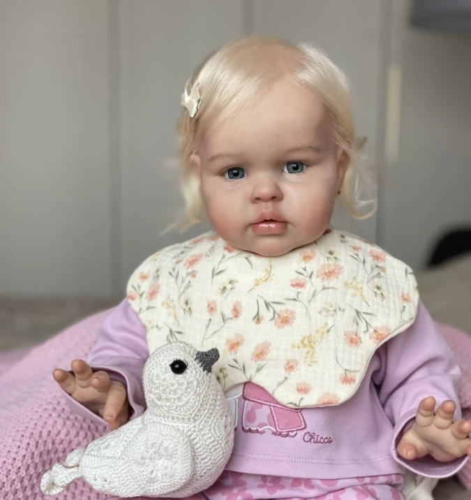 Kit muñeca realista Reborn Ellie 24 pulgadas – Pelo enraizado a mano - imagen 5