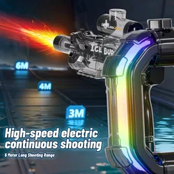 Pistola de agua eléctrica infantil con luces, sonido y anillo