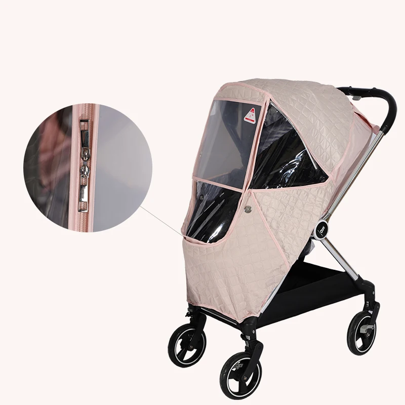 Funda de lluvia impermeable para cochecito – Cálida con capucha - imagen 5