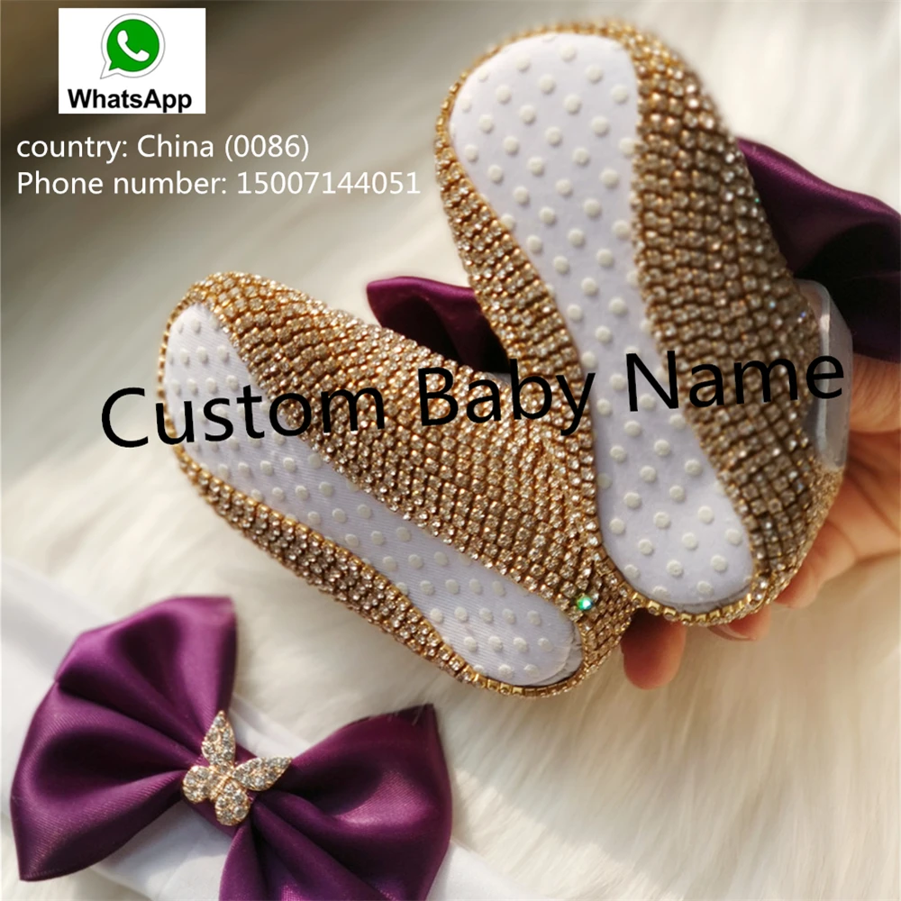 Dollbling Bontique Zapatos personalizados dorados paci mariposa para niña, mocasines DIY, tienda, zapatos de bautizo, zapatos de bebé, entrega gratuita en Reino Unido - imagen 2