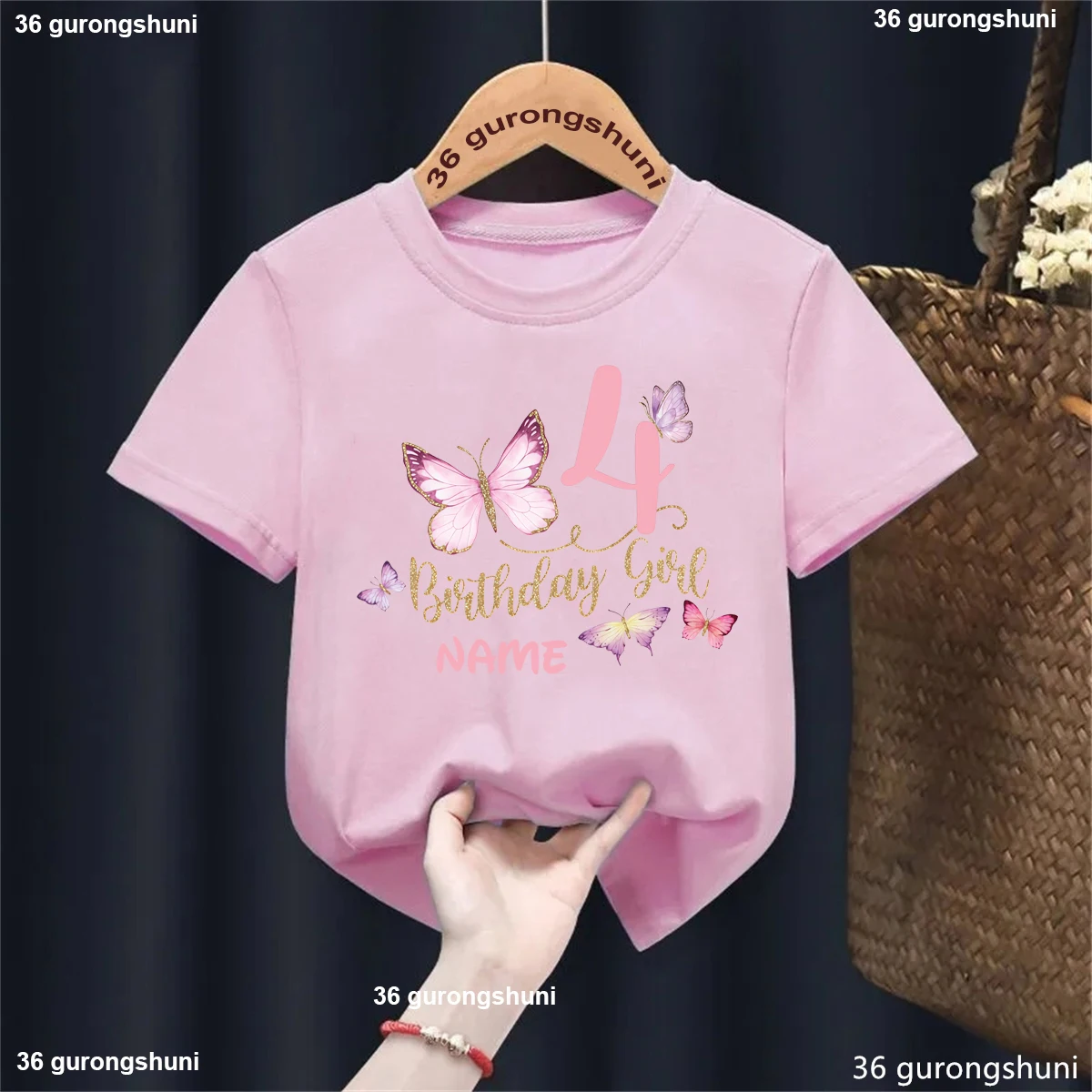 Camiseta personalizada con mariposas para niña de verano - imagen 3