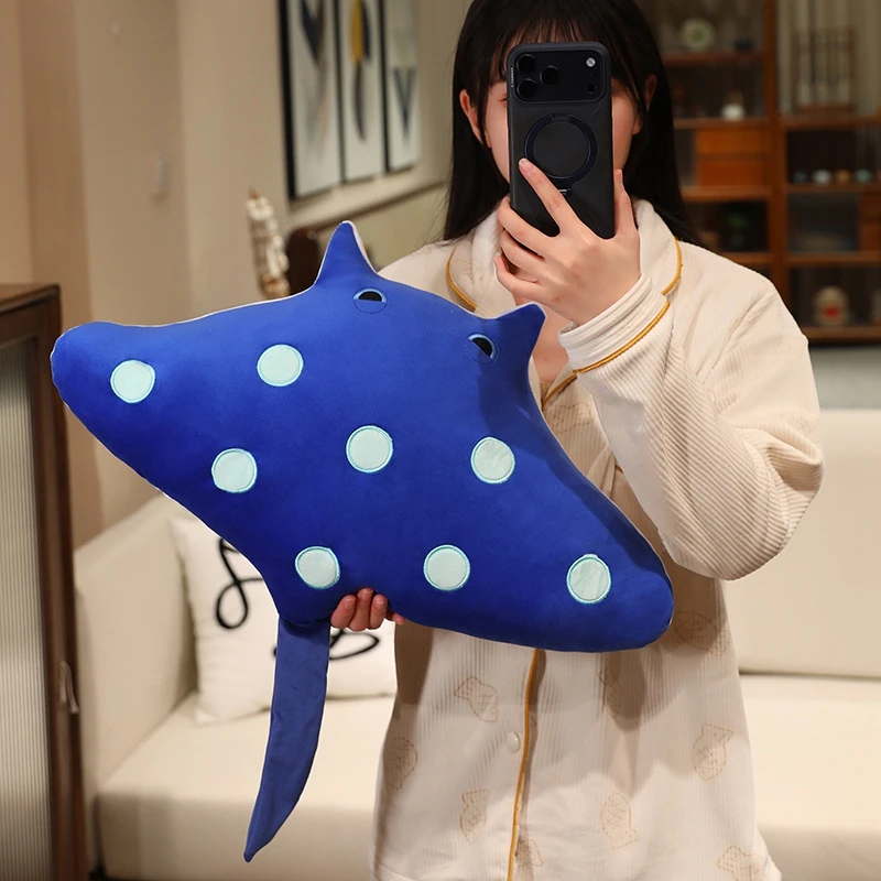 Peluche manta ray azul suave tierno para niños - imagen 5