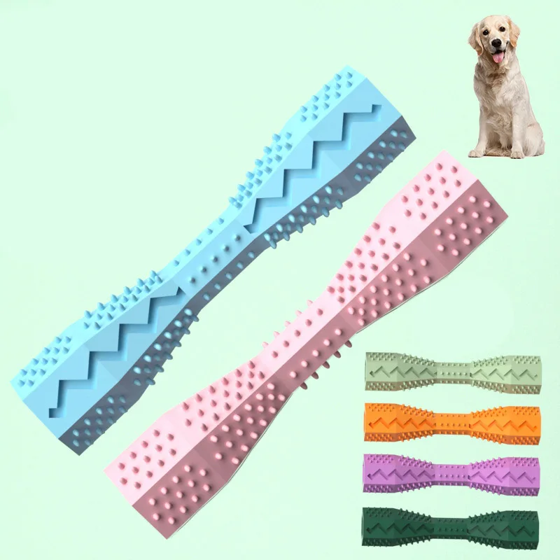 Juguete para moler dientes de mascotas, palo para masticar para perros TPR, resistente a mordeduras, juguete divertido para fugas, palo para moler y limpiar los dientes - imagen 3