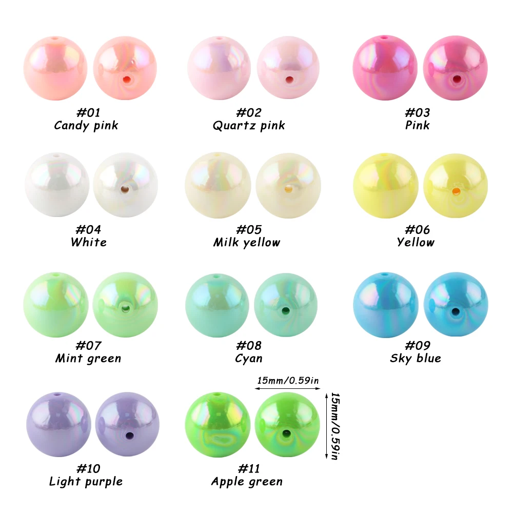 16/20mm 20/30 Uds nuevo VU plateado cuentas acrílicas de concha coloridas sueltas DIY cadena para teléfono móvil llavero Material accesorios de joyería - imagen 2