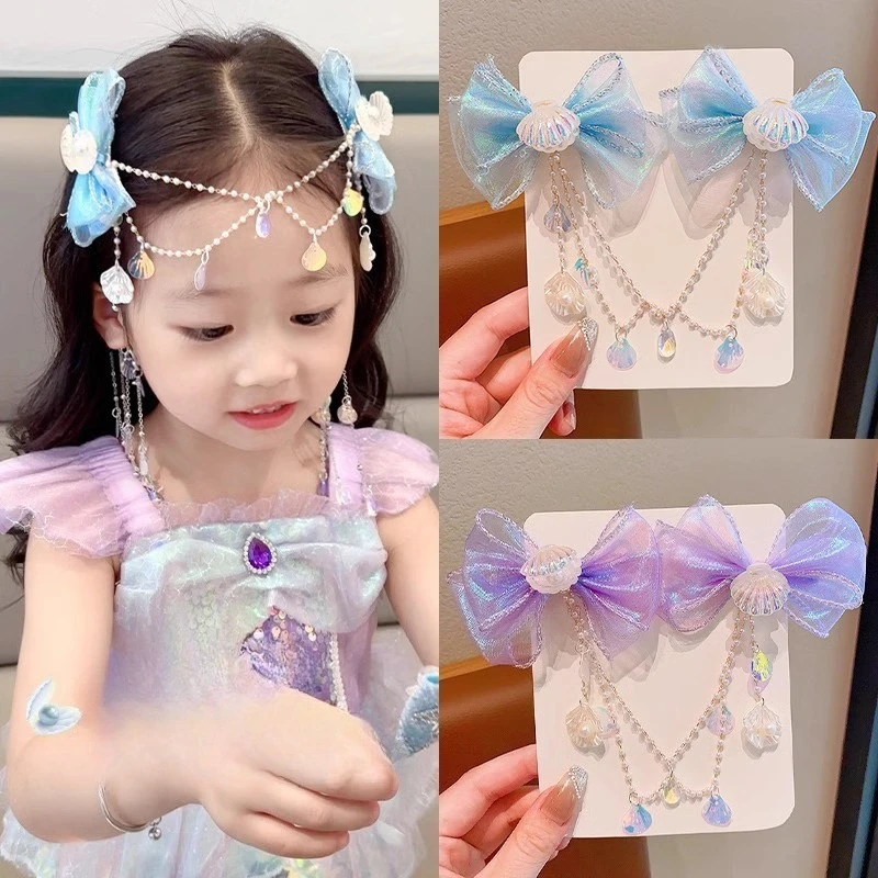 Clip de pelo infantil con diseño de hada y sirena