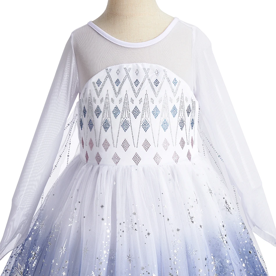 Vestidos de Cosplay de Elsa para niñas, disfraz de princesa de Carnaval de Halloween para niños, ropa de fiesta de cumpleaños y Navidad de Reina de la nieve - imagen 2