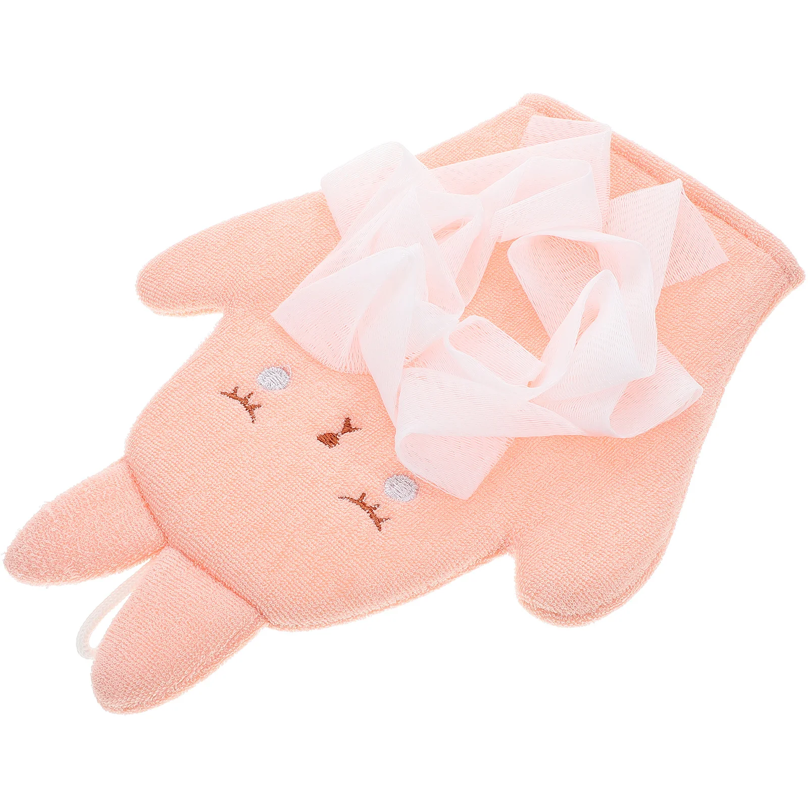 Manopla de lavado de bebé de doble cara, Material suave de dibujos animados de conejo, guante de baño suave, toallitas para bebé, manopla de baño para niños pequeños - imagen 2