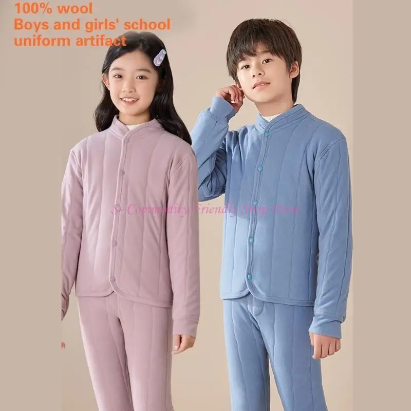 Conjunto de pijama invernal unisex en algodón cálido para niños - imagen 2
