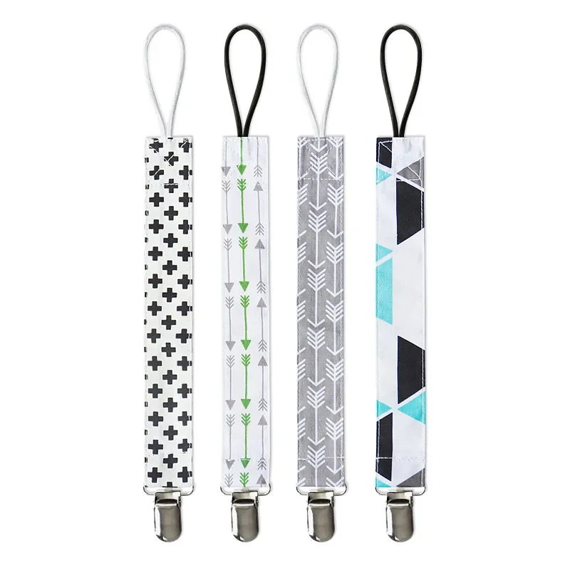 4 unids/lote de Clips para chupete de bebé, cadena de algodón, soporte para chupete, Chupetas, hebilla anticaída, correa, soporte para pezones para alimentación infantil - imagen 2