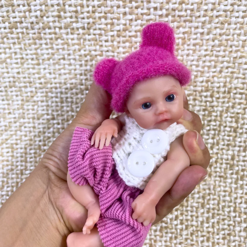Muñeca Reborn de silicona totalmente lisa de 6 pulgadas y 15CM para niña, cuerpo lavable, cuerpo suave realista, Micro regalo de Navidad Preemie - imagen 2