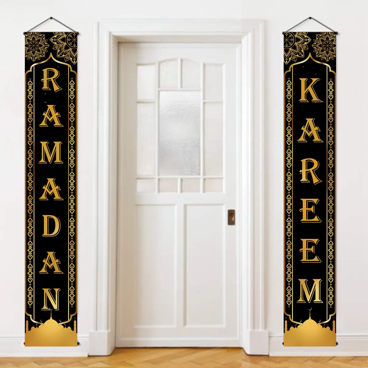 Bannière de porte Eid Mubarak, décoration pour la maison du Ramadan, décor de fête musulmane islamique, cadeaux de l'eid, Abaya AL Adha, Ramadan Kareem - imagen 4