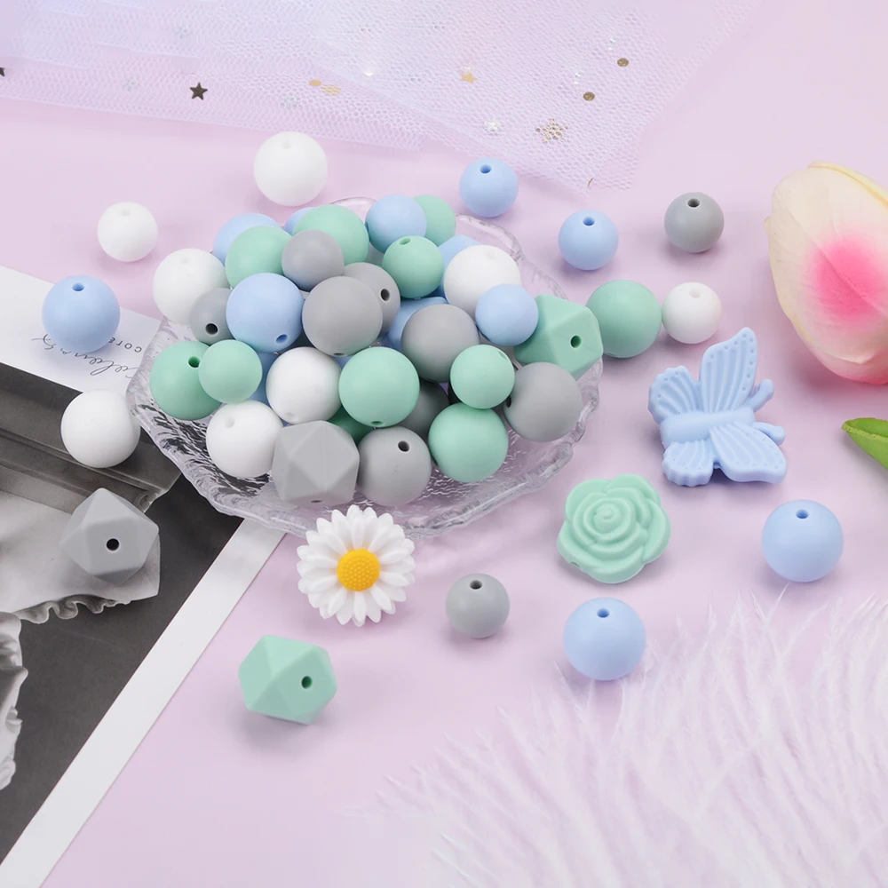 LOFCA-Cuentas de mariposa tridimensionales de silicona, forma de Animal para bebé, dentición de insectos, chupete de lactancia para bebé, sin BPA, DIY, 57 piezas - imagen 4