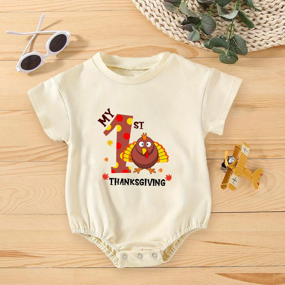 My 1st Thanksgiving Baby Bubbles Romper, body infantil para fiesta de otoño, camiseta de gran tamaño para bebé recién nacido, pelele, Ropa Retro - imagen 3