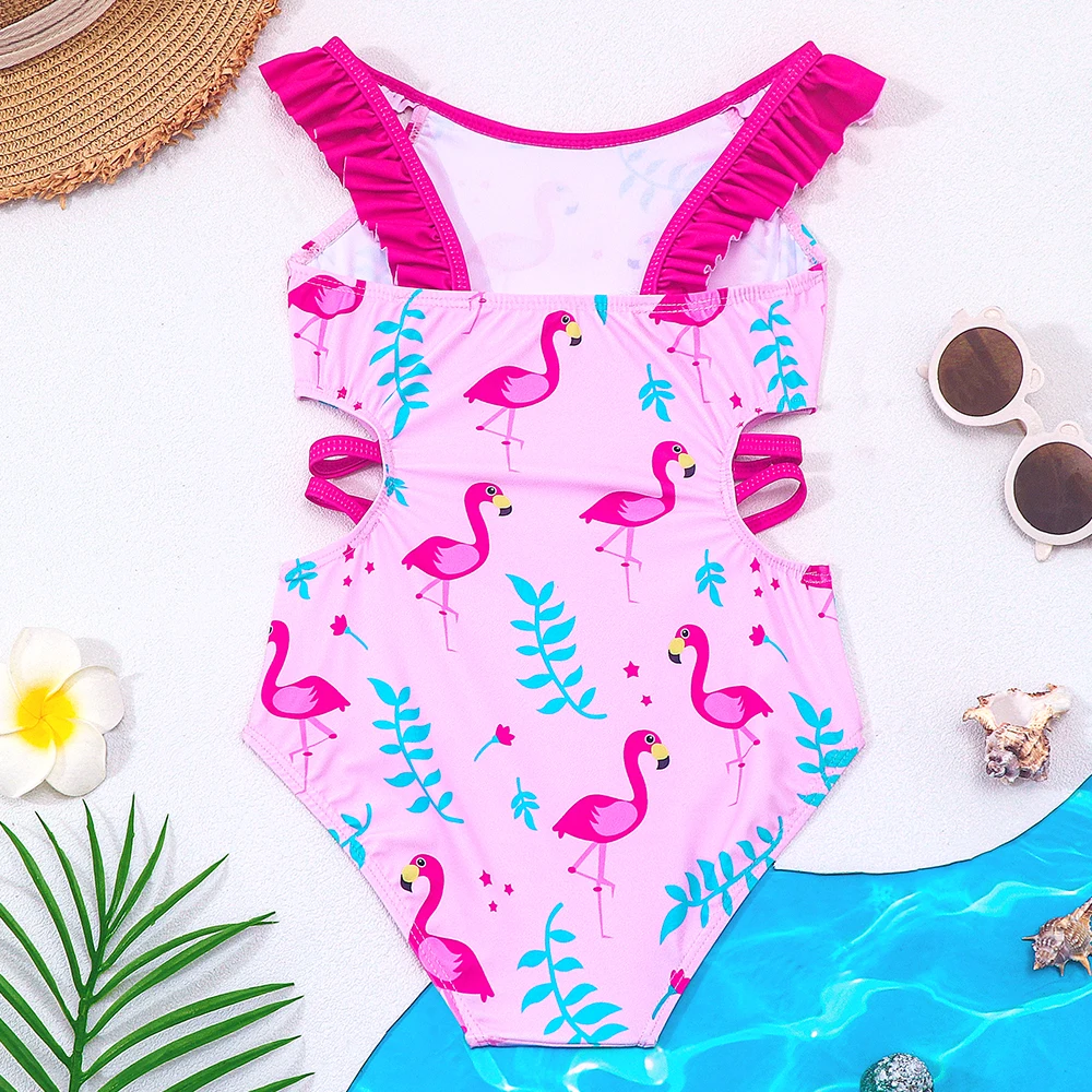 Bañador de una pieza para niña – Diseño flamenco de secado rápido - imagen 5