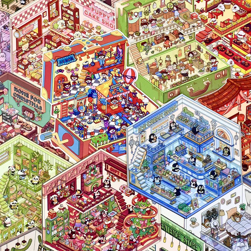 DIY lindo conejo Animal 3D pegatinas de paisajismo escena en miniatura escena de cabina apilamiento pegado cuenta de mano regalo para - imagen 2