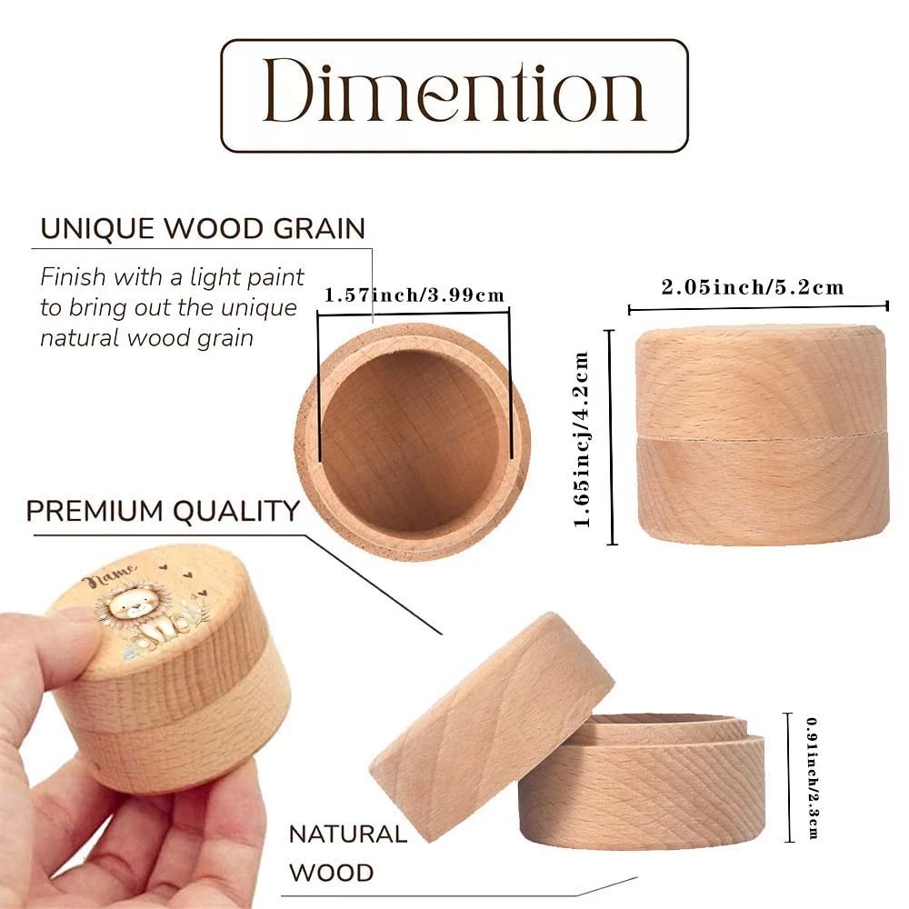 Caja de almacenamiento de dientes de bebé de madera personalizada, caja de dientes de leche de madera, almacenamiento de primeros dientes, regalo Unisex para bebé, bandejas de hadas de dientes - imagen 2