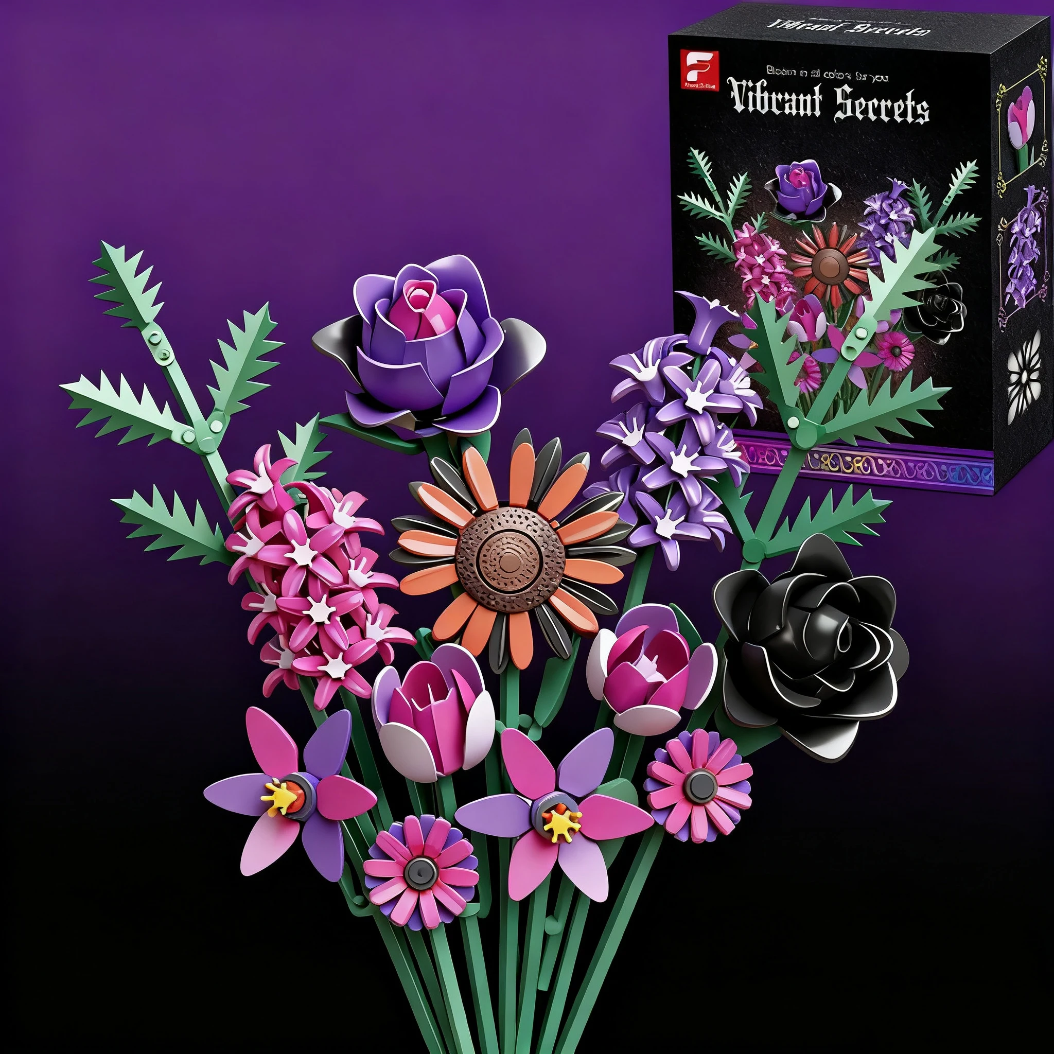 614 Uds. Ramo de flores góticas, bloques de construcción, modelo de flor romántica, ladrillos, decoración del hogar, juguetes educativos DIY para niños, regalo de vacaciones