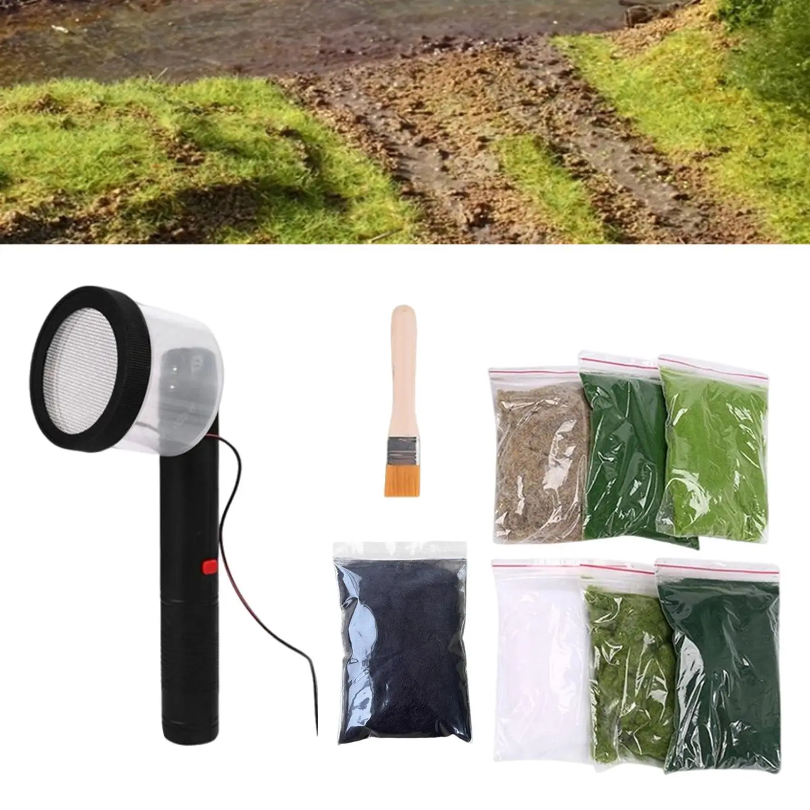 Static Grass Applicator for Miniature Scene Model Lawn Railway Terrain