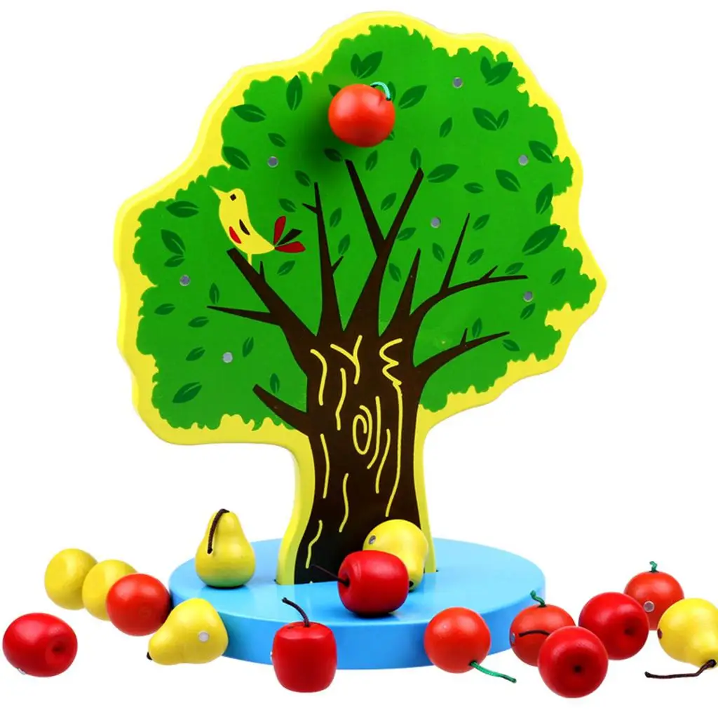 Juguete educativo de madera con frutas magnéticas Montessori para niños - imagen 3