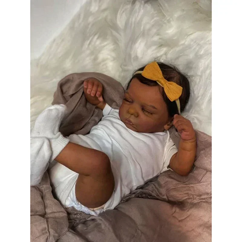 Muñeca Reborn Romy recién nacido con pelo tejido a mano - imagen 3